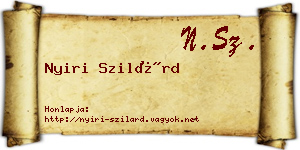 Nyiri Szilárd névjegykártya